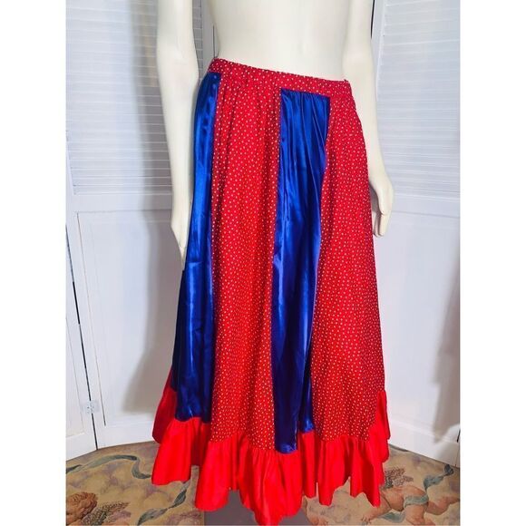 Vintage Handmade Full Sweep Patchwork Prairie Skirt Medium - Picture 2 of 8